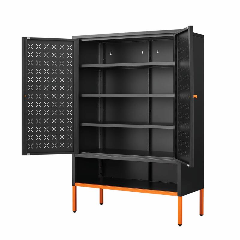 Adjustable Shoe Cabinet with Butterfly Doors - Space-Saving Design