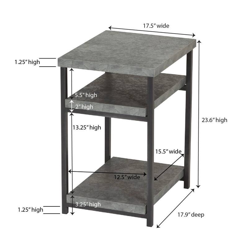 Household Essentials Carbon Loft Shikibu Faux Slate Side Table - 23.6'' x 14.76''