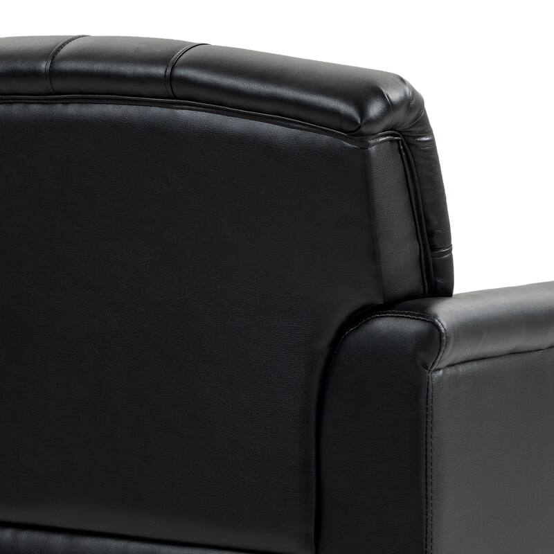Traditional Faux Leather Tufted Accent Arm Chair with Nailhead Trim