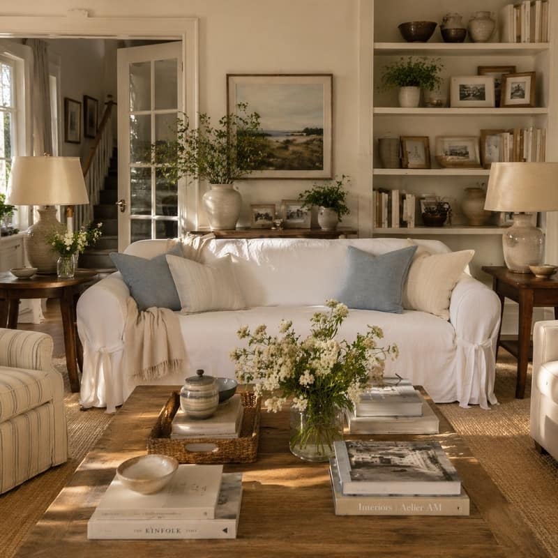 Classic Slipcovers White Twill Sofa Slipcover