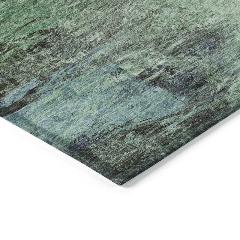 Machine Washable Indoor/ Outdoor Chantille Abstract Watercolor Rug