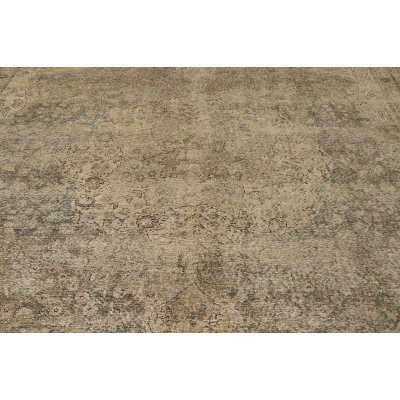 Hand Knotted Oriental 100% Wool Carpet Traditional Floral Greys & Charcoal Bakhtiari Area Rug - 11' 10'' X 8' 8''