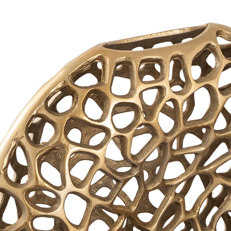 Elk Home Reef Brass Finish Metal 13.5 Inch Wide Vase