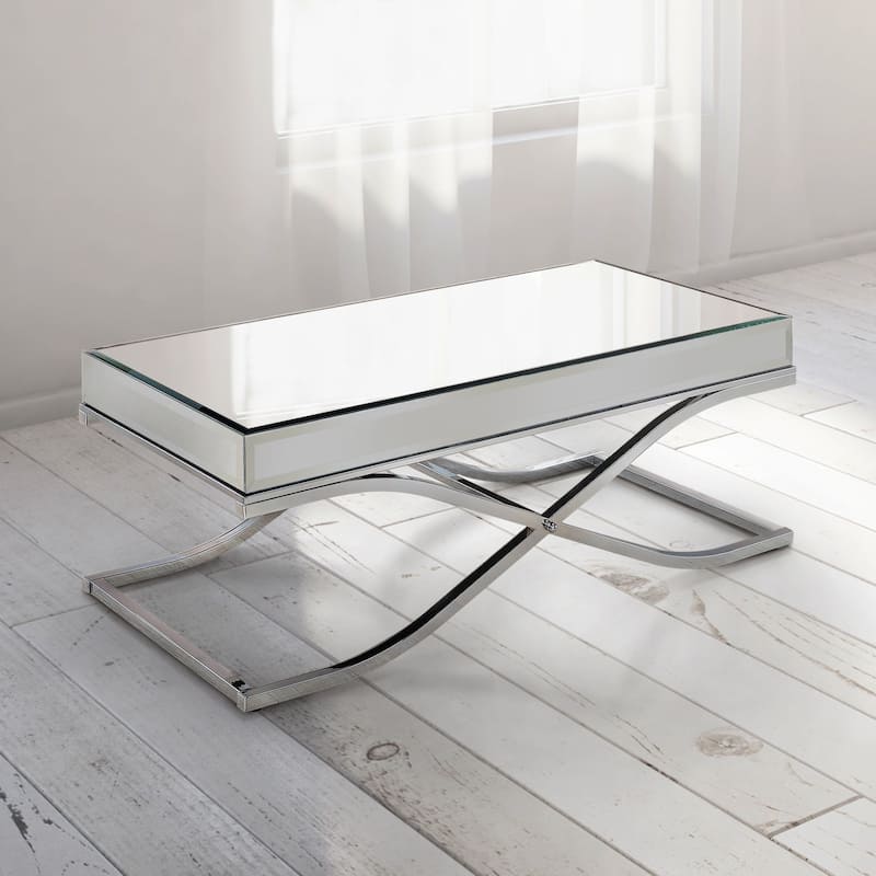 Laja Contemporary Chrome 48-inch Metal Coffee Table by Furniture of America