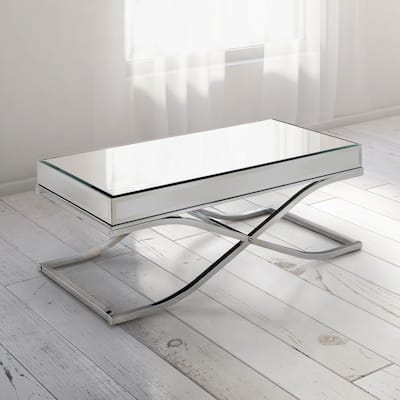 Laja Contemporary Chrome 48-inch Metal Coffee Table by Furniture of America