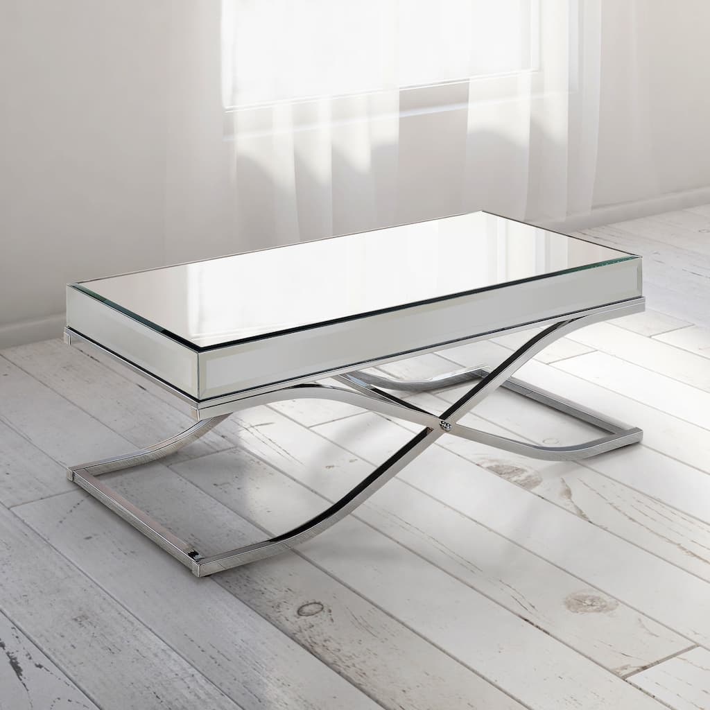 Laja Contemporary Chrome 48-inch Metal Coffee Table by Furniture of America