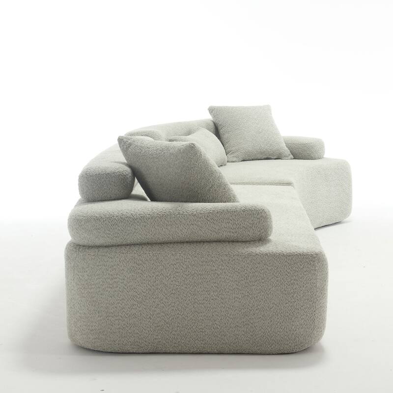 139" Boucle Curved Modular Sectional Sofa, No Assembly