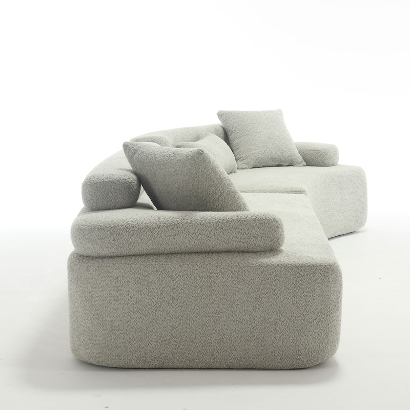 Frameless Sofa with Sponge Construction, ARC Armrests, No Assembly Required