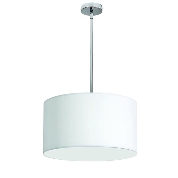 19 In 1 Light Drum Shade Pendant White Fabric Polishe 1 Light Drum Shade Pendant White Fabric Polishe