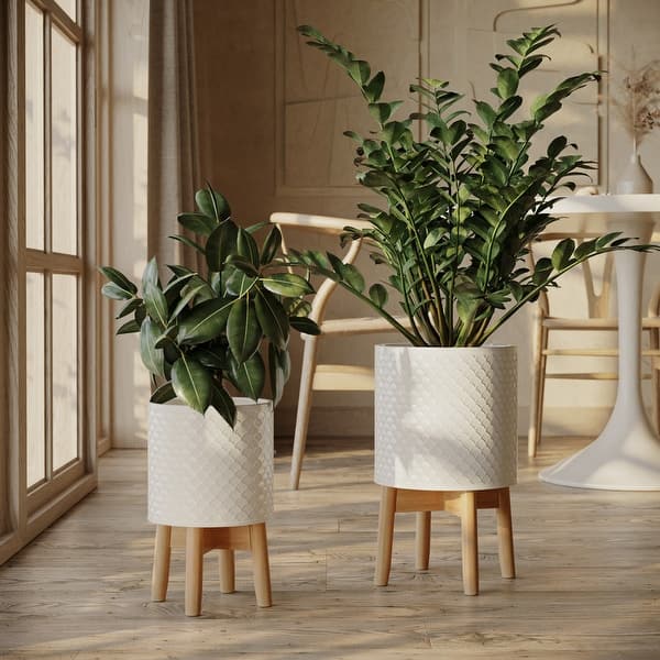2-Piece Modern Metal Planter Pots