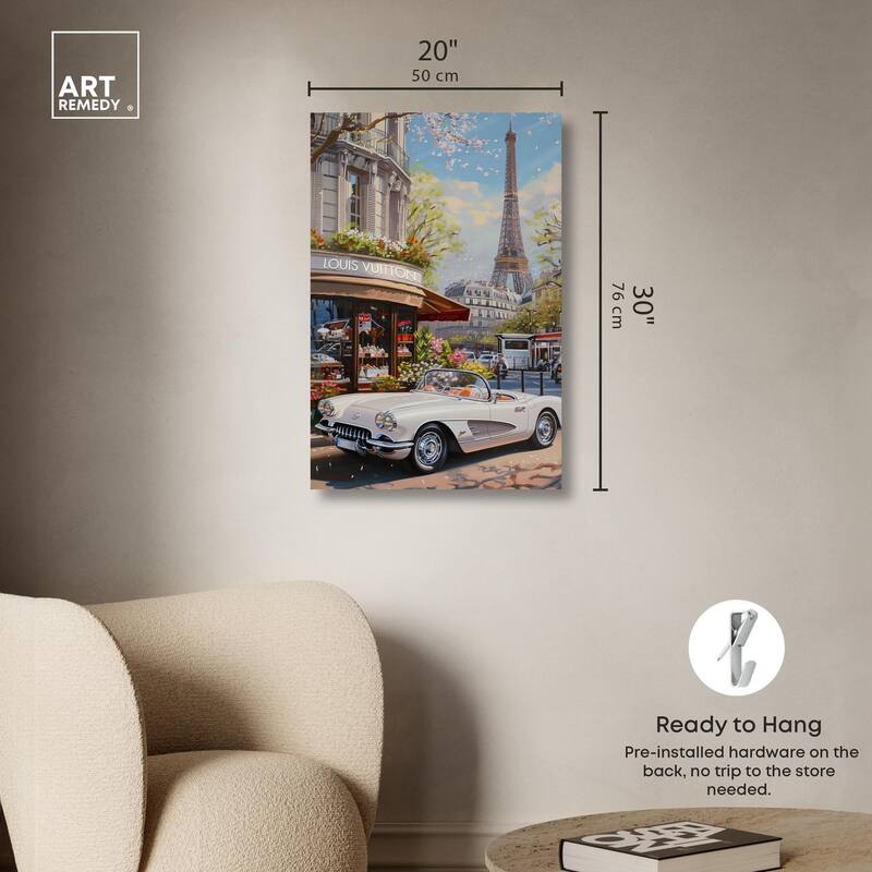 A View of Paris from the Car Canvas by Art Remedy, Gallery Wrapped