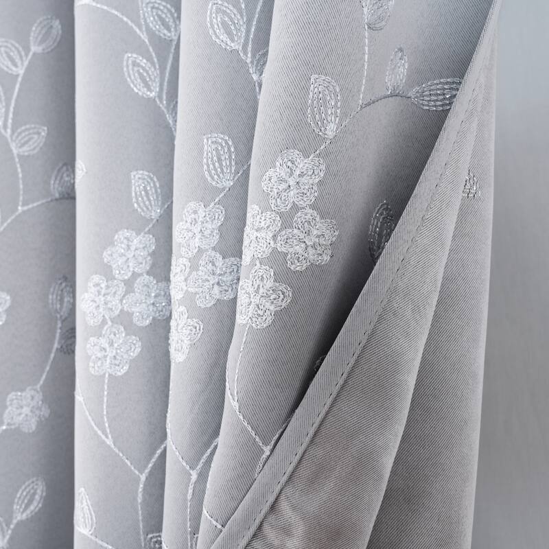 Lilian Embroidered Privacy Window Curtain Panel 84" or 95"