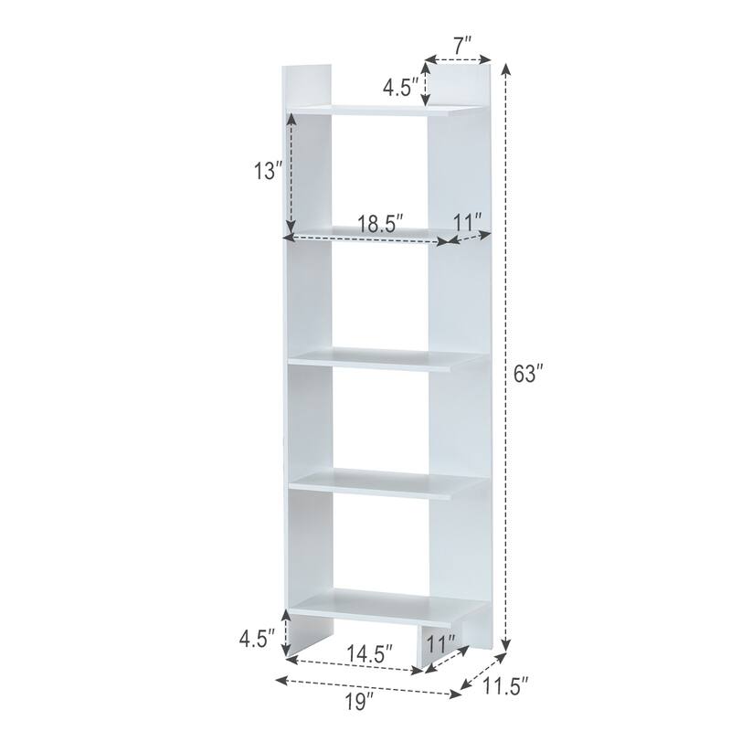 Costway Set of 2 Bookcase Storage 5-Tier Open Shelf Display Room - 2 PCS