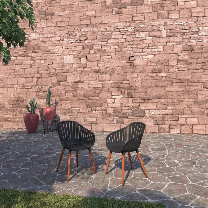 Amazonia 3pc Outdoor Patio Wood & Aluminum Bistro Set