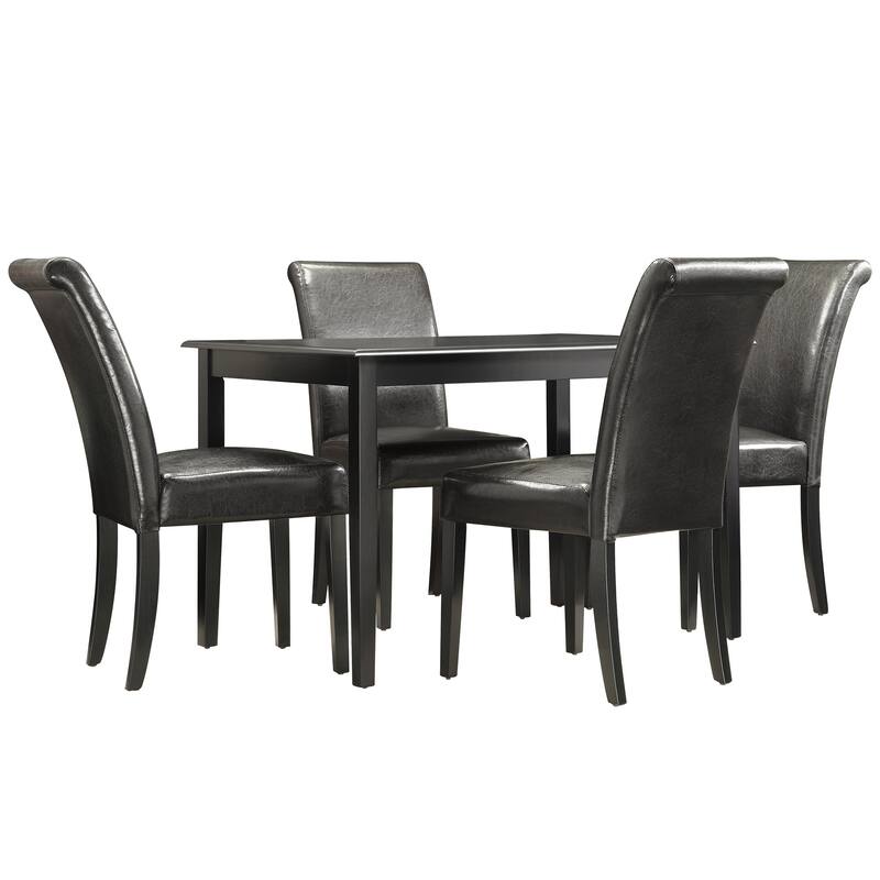 Wilmington 48" Black Finish Dining Set by iNSPIRE Q Classic - Dark Brown