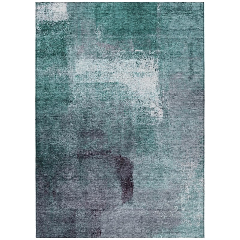 HomeRoots Abstract Transitional Rectangle Outdoor Rug