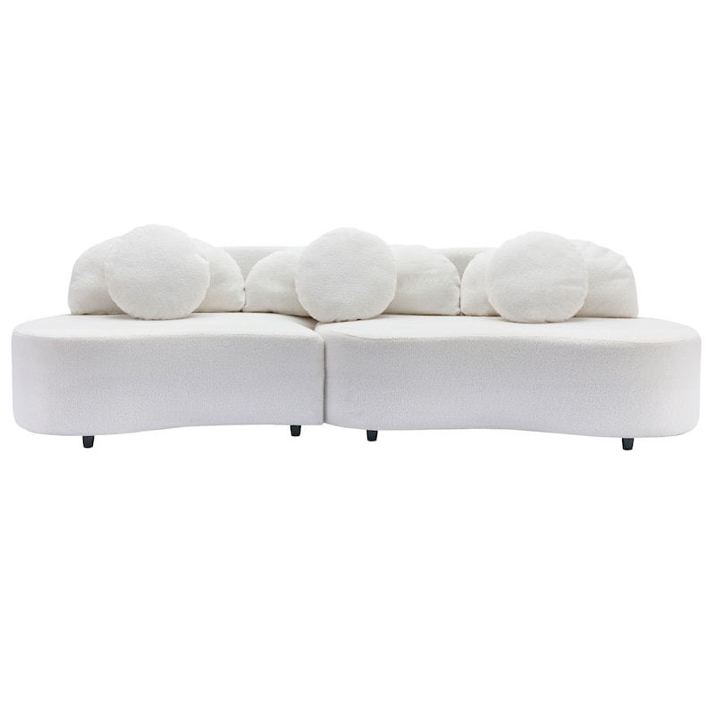 103.9" Modern Living Room Sofa Lamb Velvet Upholstered Couch Furniture for Home
