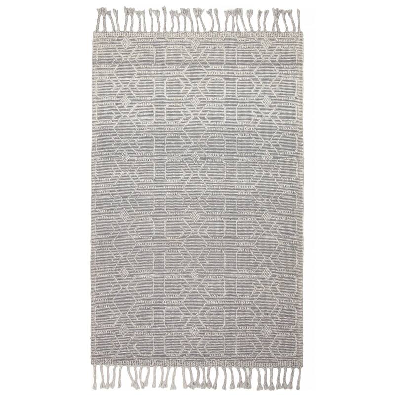 ECARPETGALLERY Braid weave Sienna Grey Wool Rug - 5'1 x 8'1 - Grey - 5'1 x 8'1