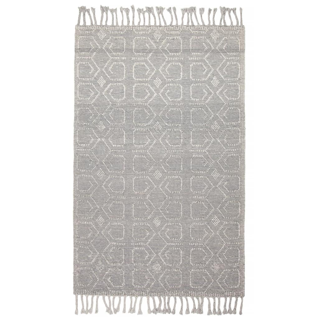 ECARPETGALLERY Braid weave Sienna Grey Wool Rug - 5'1 x 8'1