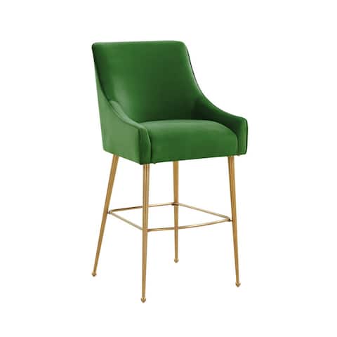 Beatrix Velvet Counter Stool - Gold Legs