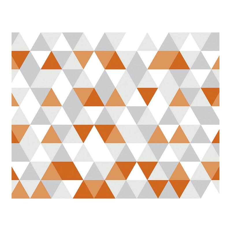 Bright Orange Geometric Wall Mural