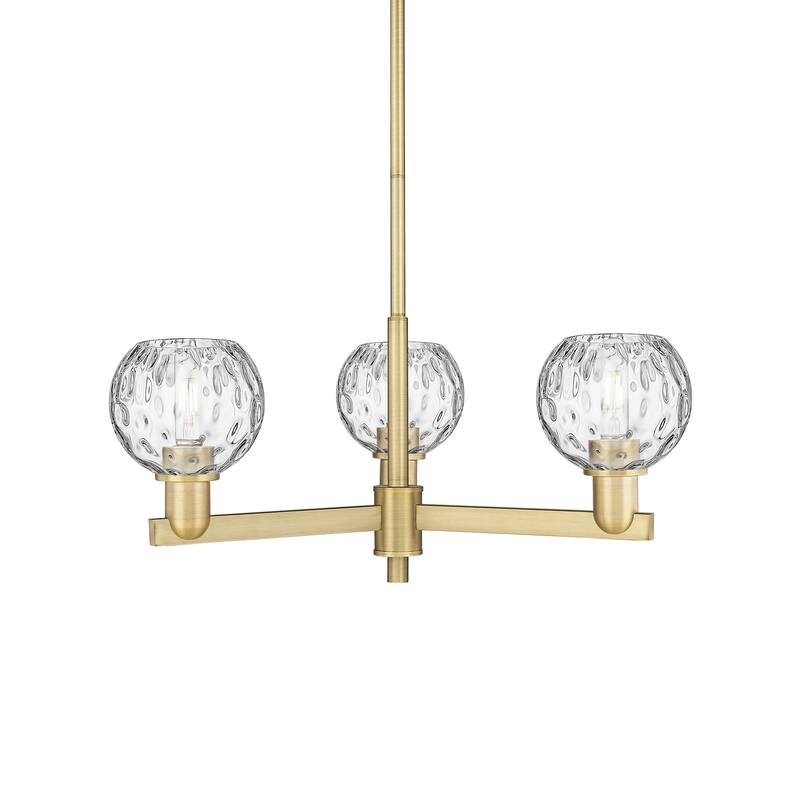 Innovations Lighting 716-3CR-10-28 Athens Water Glass Chandelier - Brushed Brass / Clear Water Glass