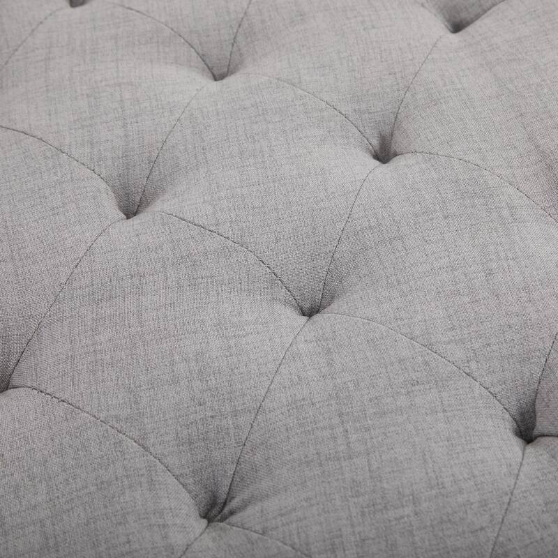 HOMCOM SimpleTufted Upholstered Ottoman Accent Bench with Soft Comfortable Cushion & Fashionable Modern Design