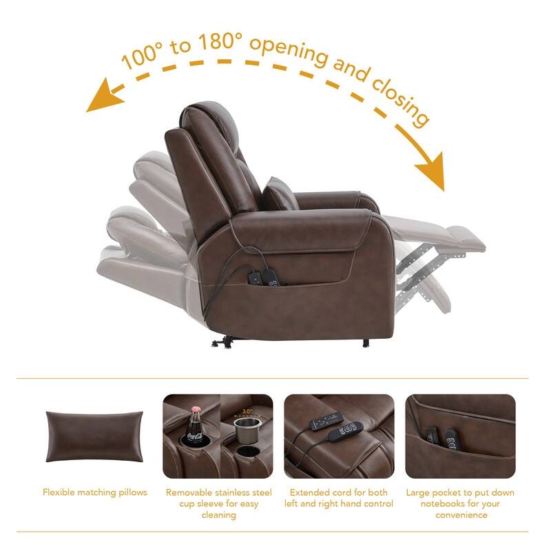 Andy Electric Power Lift Recliner with Heat and Massage for Elderly