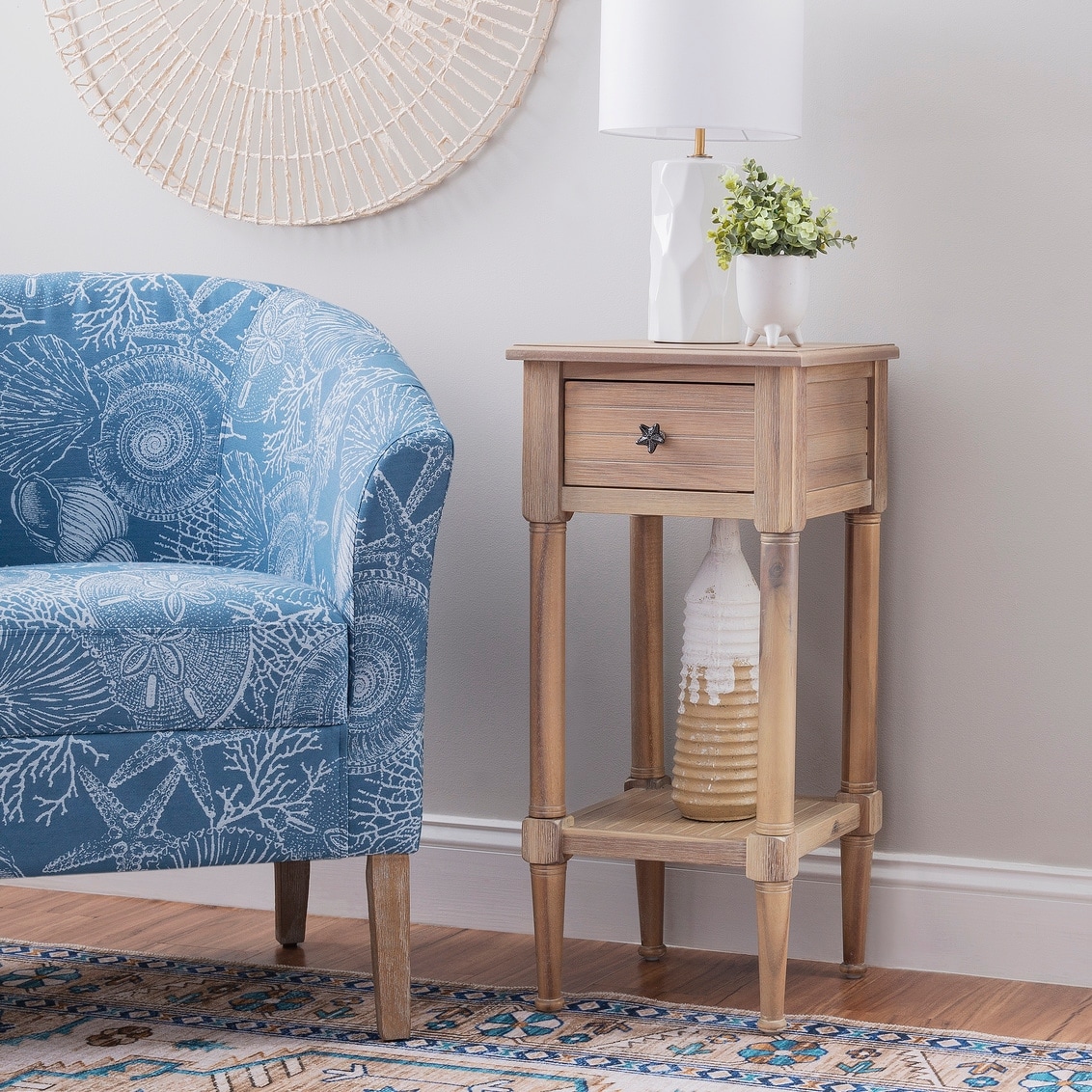 Linon Taunton Coastal Side End Table