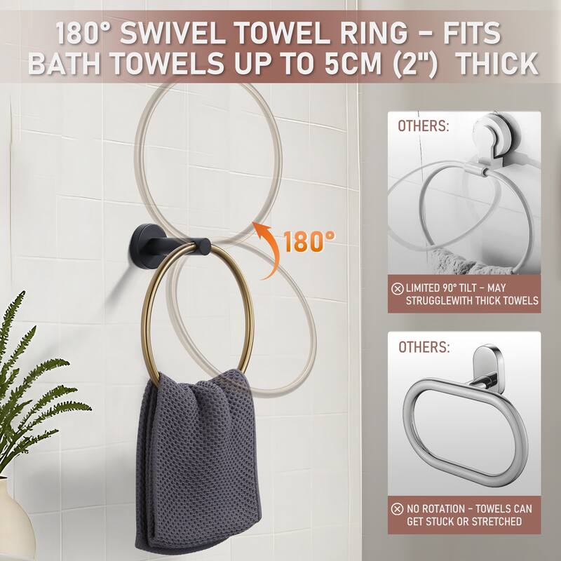 WOWOW 6-Piece Bath Hardware Set with Mounting Hardware