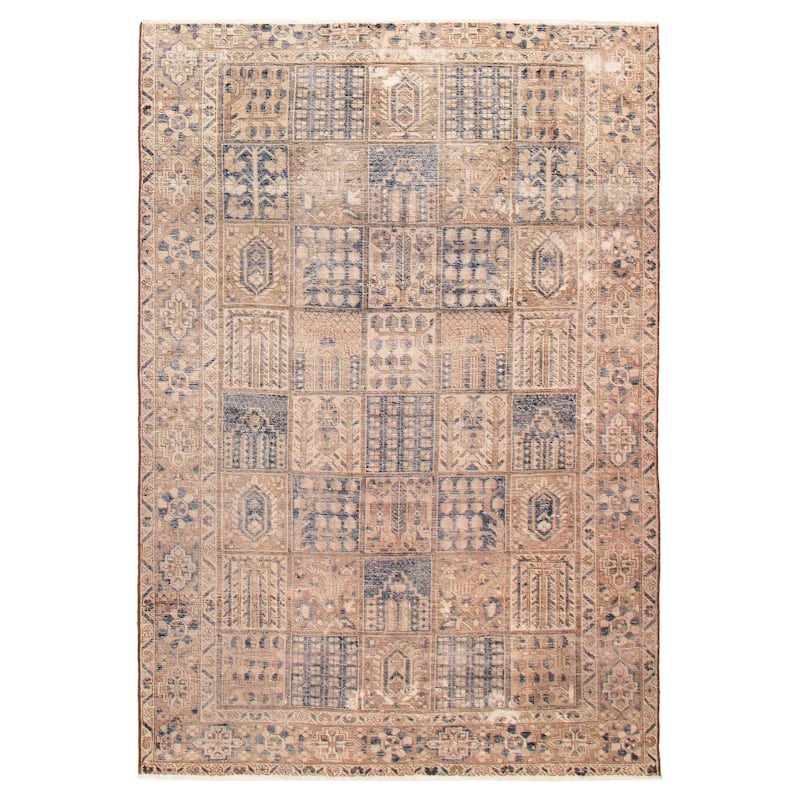 ECARPETGALLERY Hand-knotted Antalya Vintage Tan Wool Rug - 6'9 x 9'10 - Tan - 6'9 x 9'10
