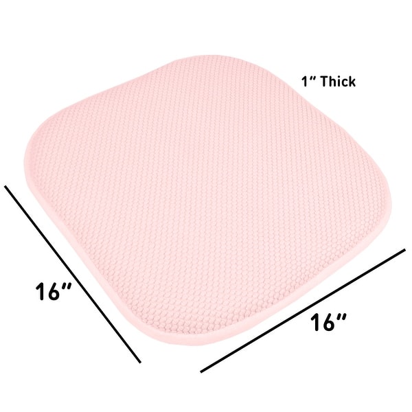 dimension image slide 7 of 18, 16-in. Square Non-slip Memory Foam Seat Cushions (2 OR 4) - 16 X 16