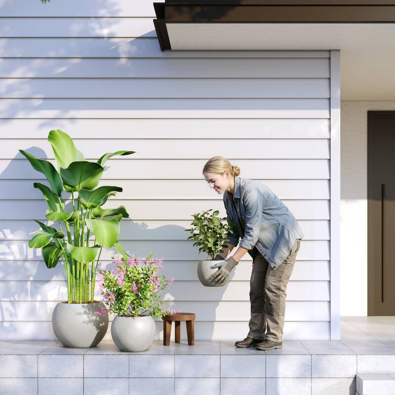 DTY Signature Mount Sherman 1-Piece Fiberstone Planter for Indoor/Outdoor