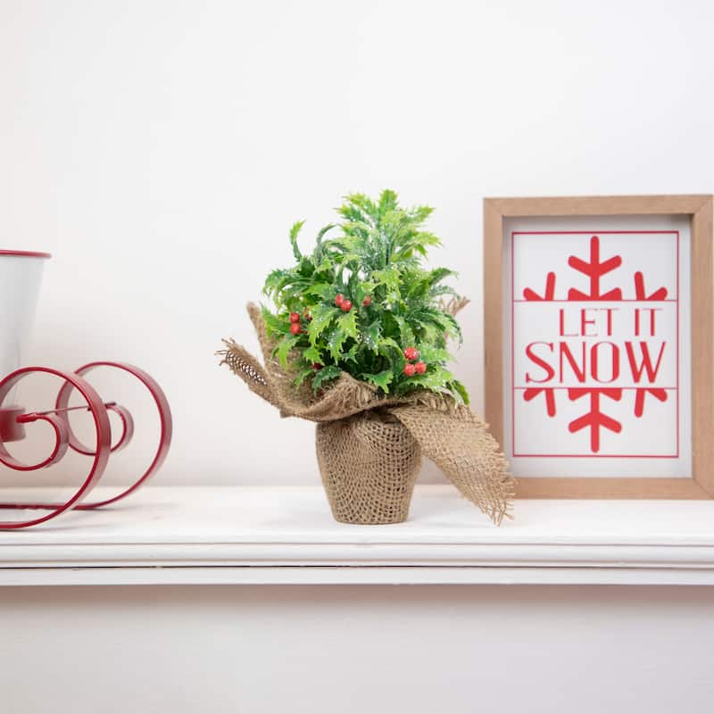 Set of 2 Red and White Holiday Slogans Wooden Christmas Plaques - 8"