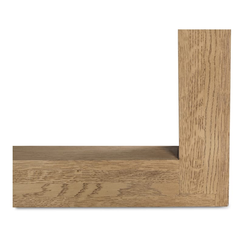 NADAAL STUDIOS Arlisse Dining Table for 6, Round Oak Wood Top, Dual-Layer Top with V-Groove Iron Crossing Base, Dark Brown