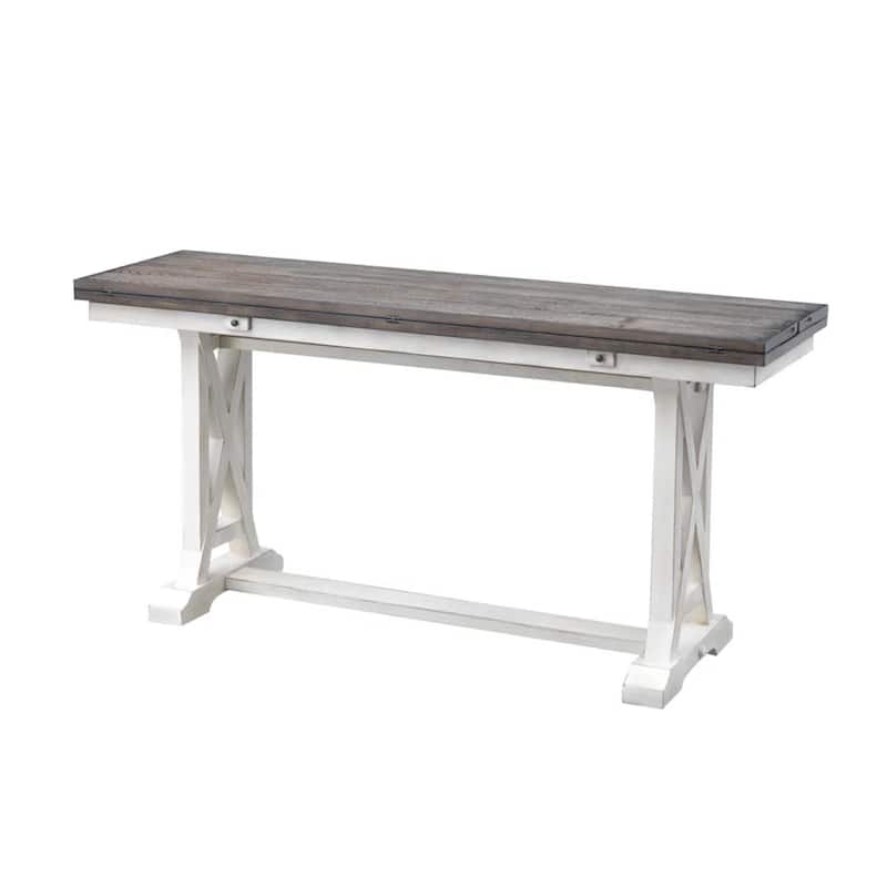 Belsey Cream Flip Top Console with Cross Braced Legs