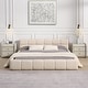 preview thumbnail 22 of 32, Christopher Knight Home - Evelyn Chenille Upholstered Bed with Modern Checkerboard Headboard