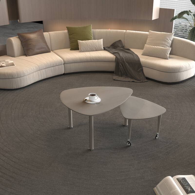 Rotating Coffee Table with Storage, 360° Swivel Modern Cocktail Table, Solid Wood Legs & Easy Assembly