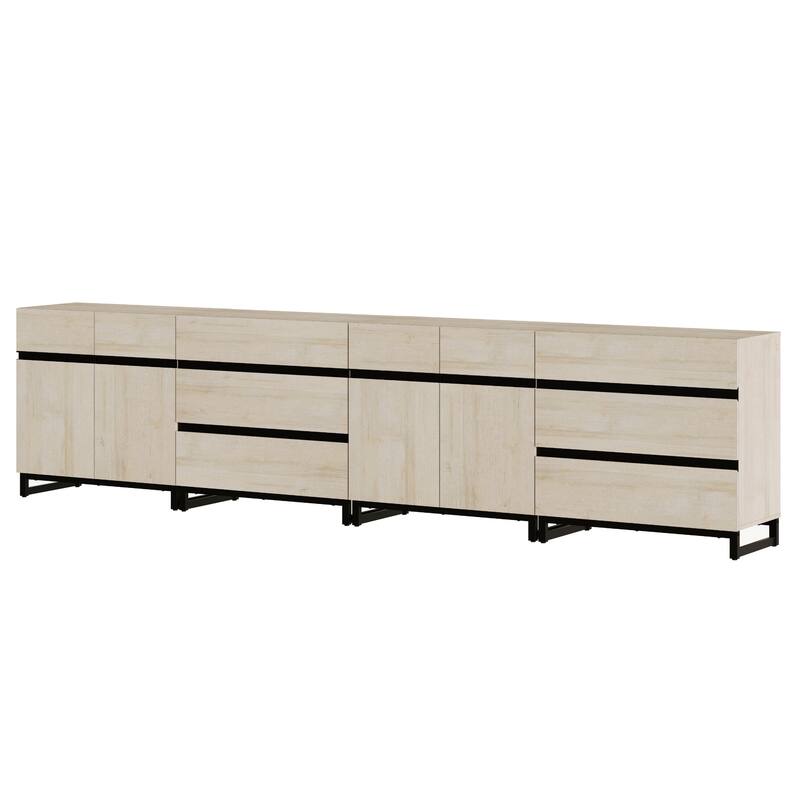 Modern TV Stand for TVs up to 120 Inches, 4-in-1 Media Console with Adjustable Shelves and 6 Drawers, TV Cabine