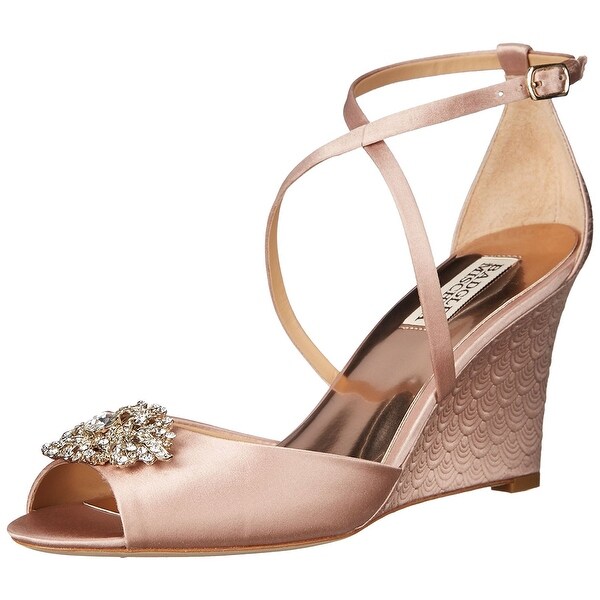 Badgley Mischka Womens Abigail Wedge Sandal Blush Size 100 Badgley Mischka Womens Abigail Wedge Sandal Blush Size 100