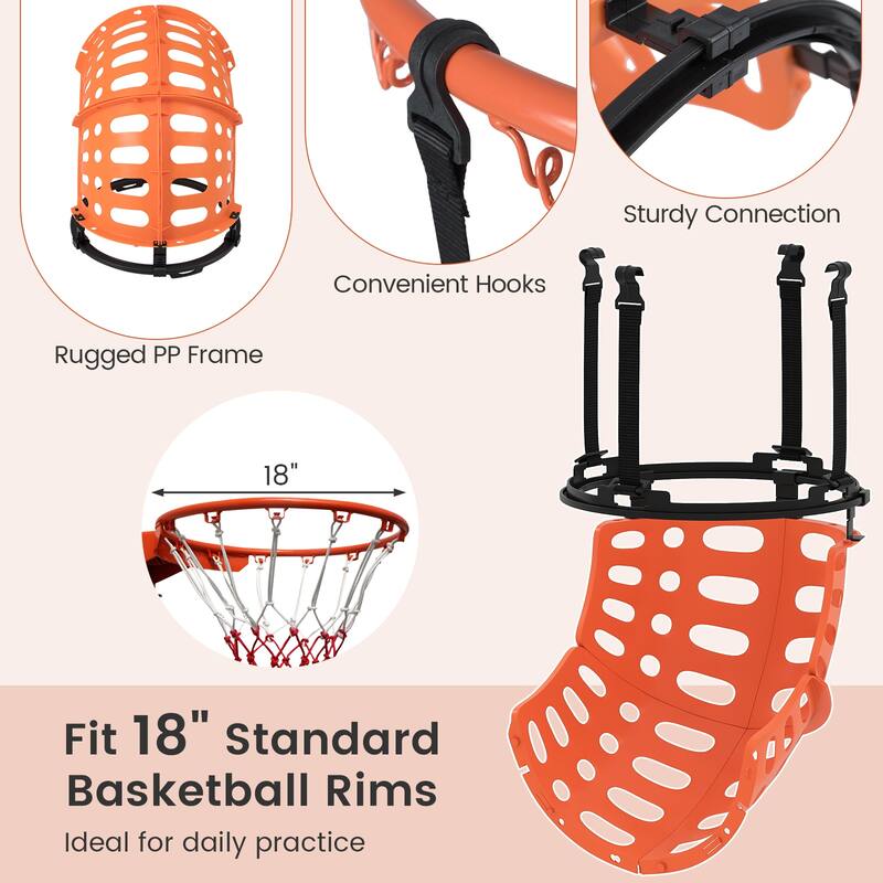 Gymax 360 degree Basketball Return Attachment w/4 Tool-Free Detachable