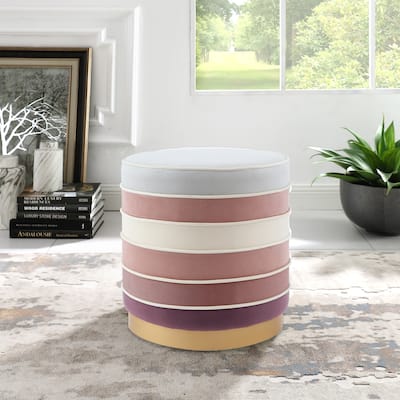 Neiva Multi Layered Round Ottoman For Living Room