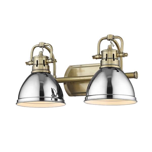 slide 2 of 4, Duncan 2 Light Bath Vanity - 16.5"x8.5" 16.5"x8.5" - Aged Brass