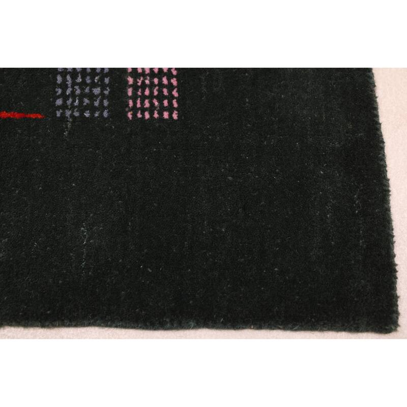 ECARPETGALLERY Hand Loomed Kashkuli Gabbeh Dark Green Wool Rug - 4'11 x 6'10