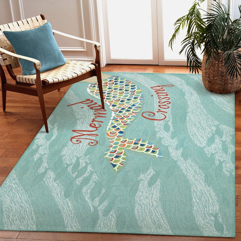 Liora Manne Frontporch Mermaid Crossing Indoor/Outdoor Rug