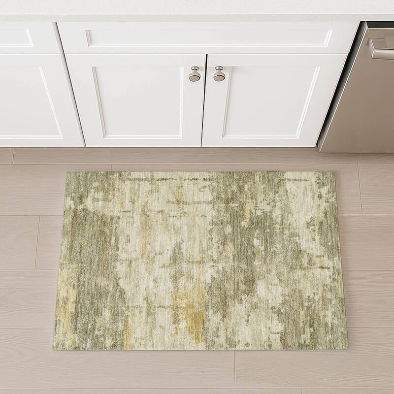 Machine Washable Indoor/ Outdoor Crouppen Modern Chantille Rug