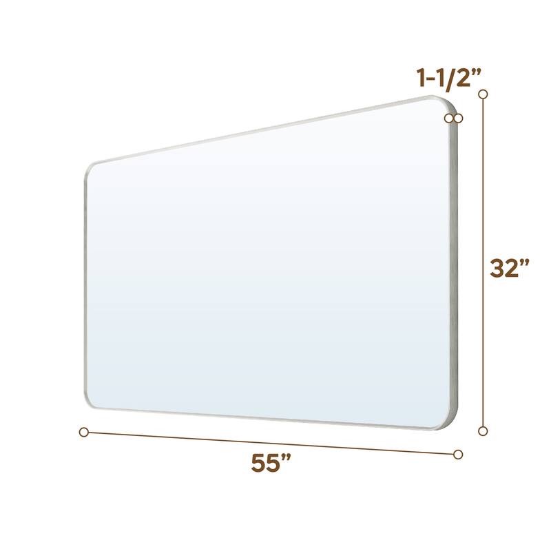 Modern Bathroom Rectangular Wall Mounted Anodized Aluminum Framed Vanity Mirror
