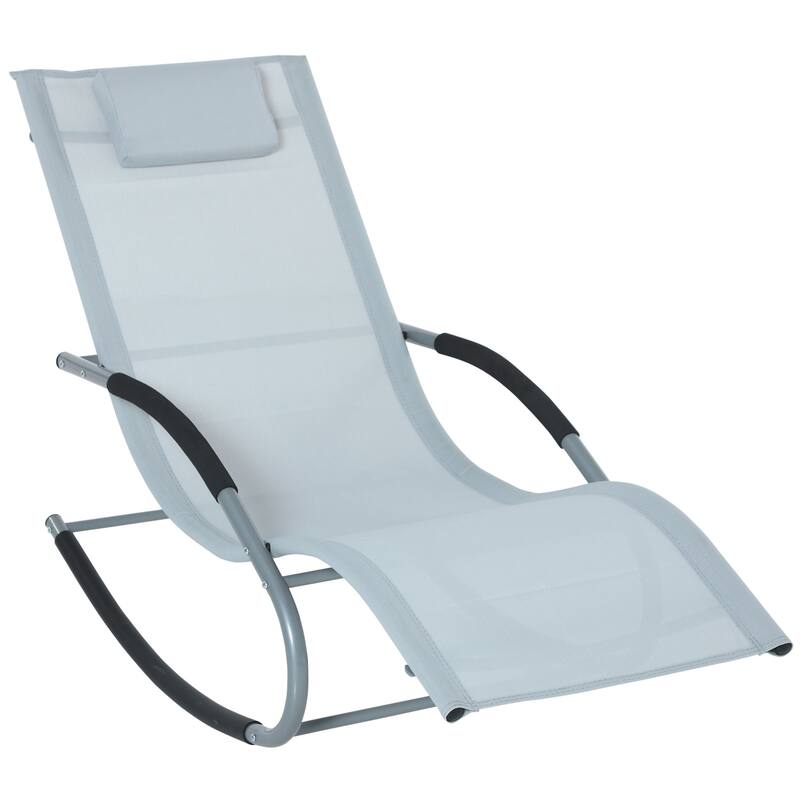 Outsunny Zero Gravity Rocking Chair Outdoor Chaise Lounge Chair Recliner Rocker