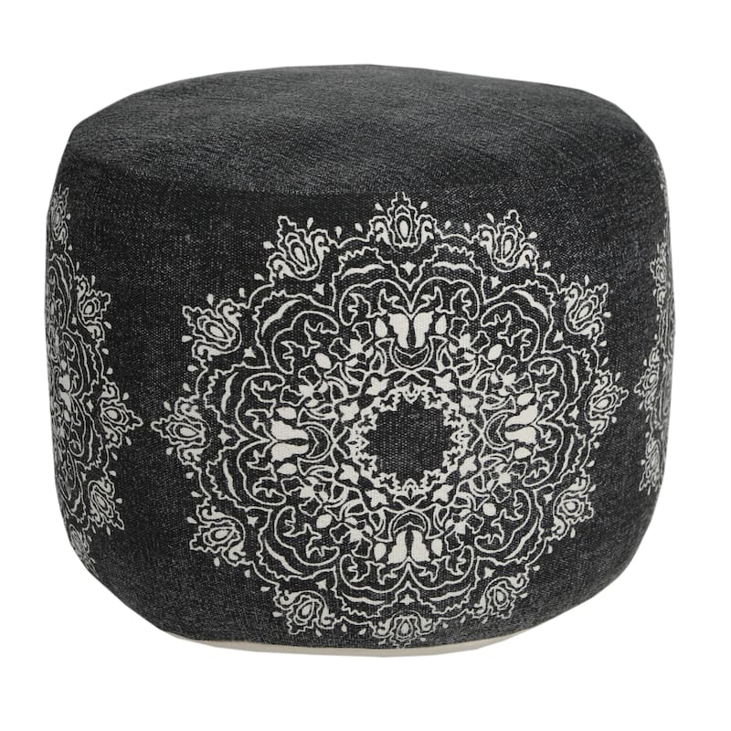 Sevita Boho Chic Mandala Medallion Pouf Ottoman