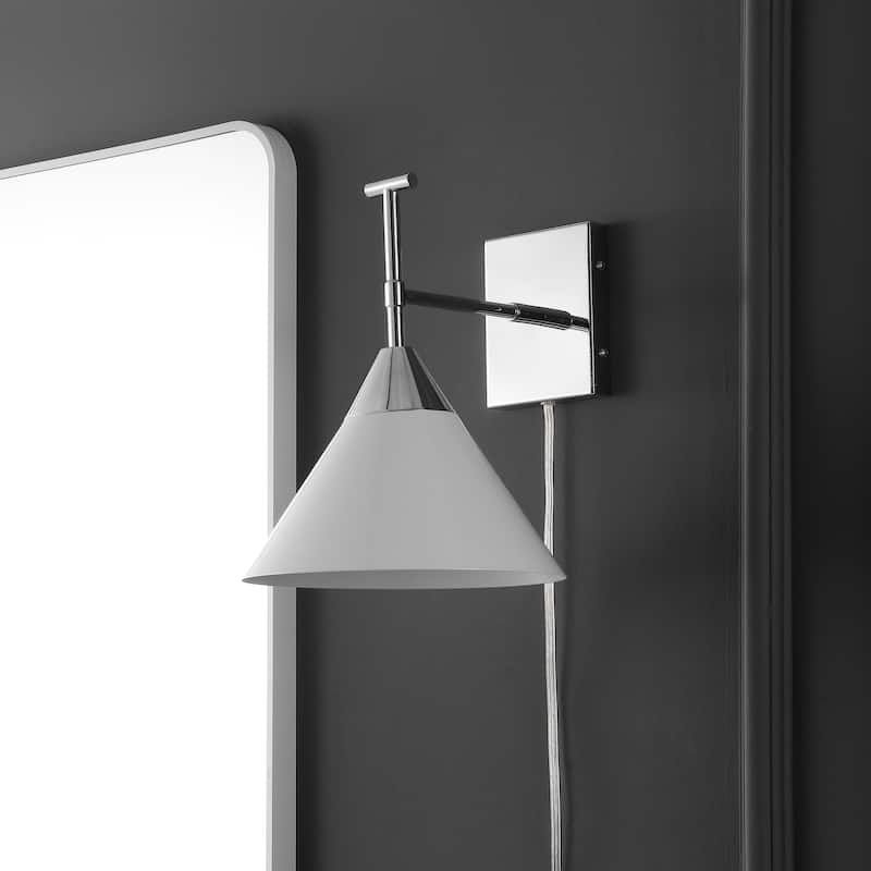 SAFAVIEH Velezia 13-inch Plug-in Wall Sconce with LED Bulb - 9.5 in. W x 12.5 D in. x 12 in. H